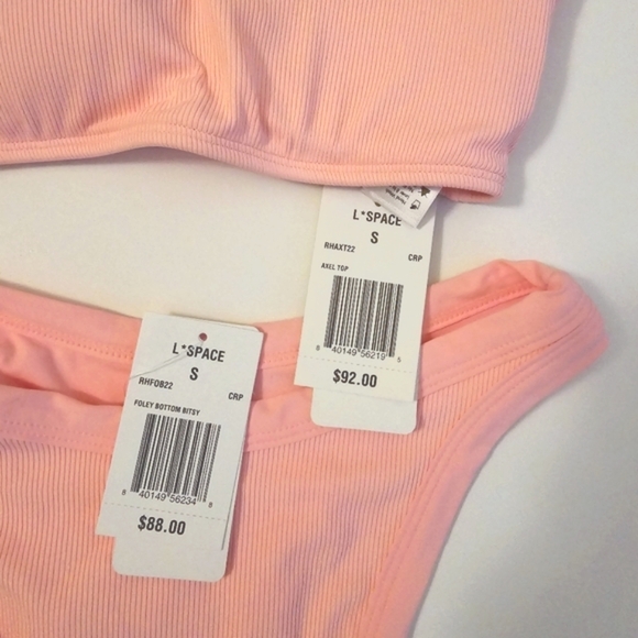 L*Space * Axel Foley Bikini Set Crystal Pink Rib - Picture 8 of 8